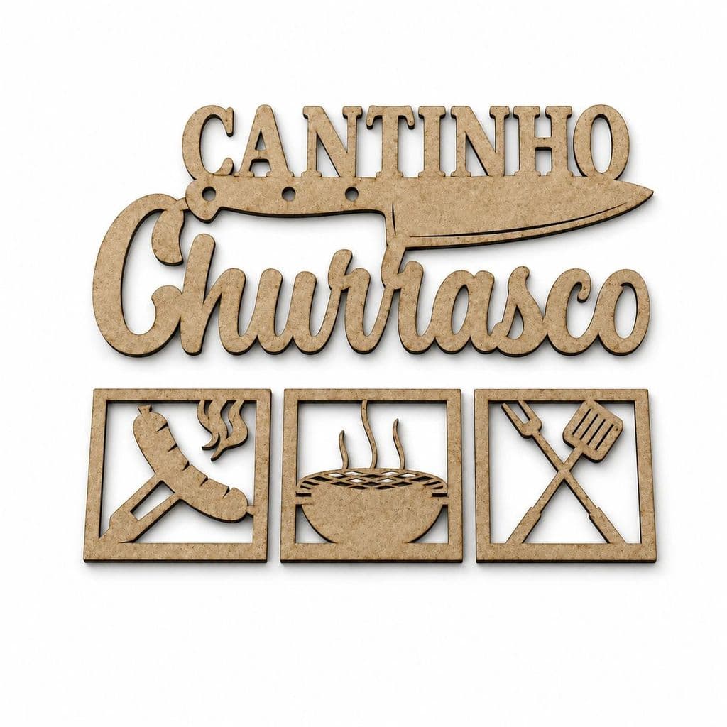 Placa decorativa "Cantinho do Churrasco"