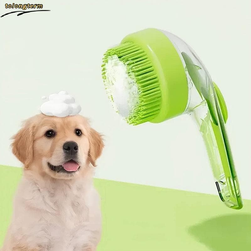 Escova De Banho Para Animais De Estimação 2025 Novo 2 Em 1 Cães Com Dispensador De Shampoo Embutido Lavagem Gatos Massag