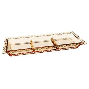 Petisqueira 3 divisórias Diamante luster 30x13x2,5cm -L Hermitage