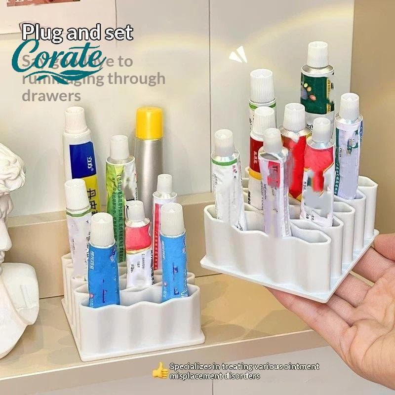[Corate] Suporte De Armazenamento De Silicone Com Vários Slots Bandeja Macia Para Pomadas Mini Amostras Cosméticas Organ