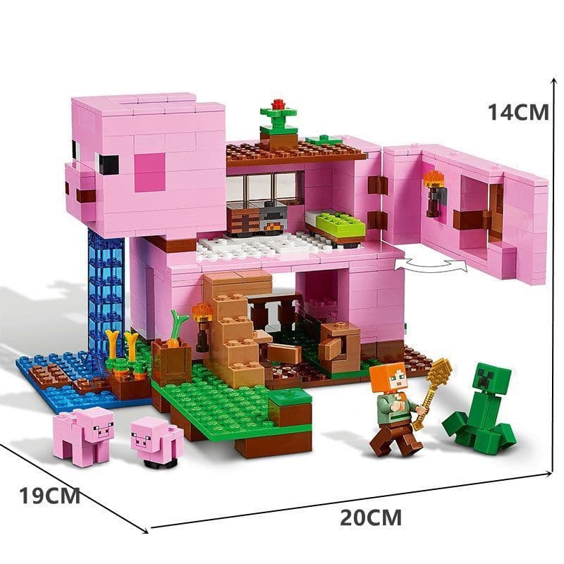 650 peças bloco de montagem Lego compatível meu porco casa DIY bloco de construção brinquedo presente