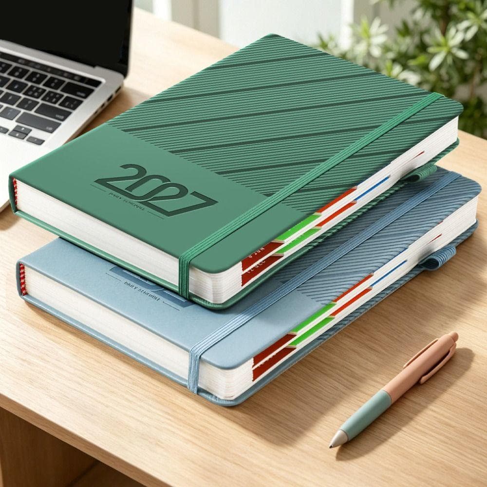 Caderno De Planejamento De Agenda A5 , Bloco De Notas Planejador De Programação Em Inglês De Eficiência 2027 , Blocos De