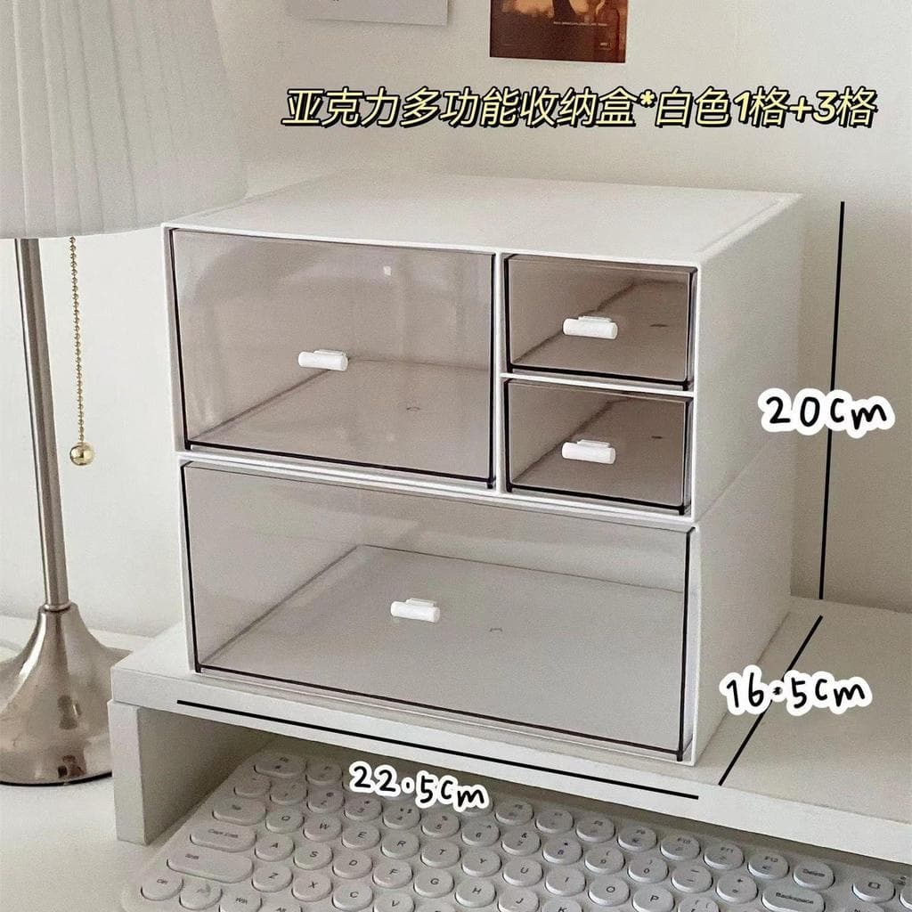 Caixa de armazenamento de gaveta de mesa, papelaria, cosméticos, escritório, mesa transparente, organizador de acrílico,