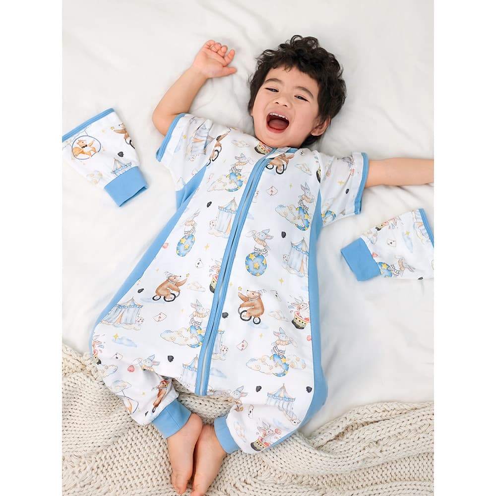 Saco de dormir de gaze para bebê, urso baixo, estilo primavera, outono, perna dividida, quatro estações, saco de dormir,