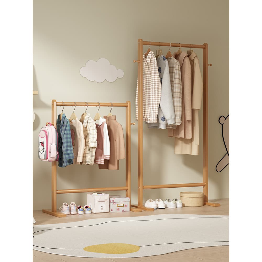 Crianças cabide rack de chão cabide quarto 2025 novo estilo rack roupas simples jardim infância secagem rack