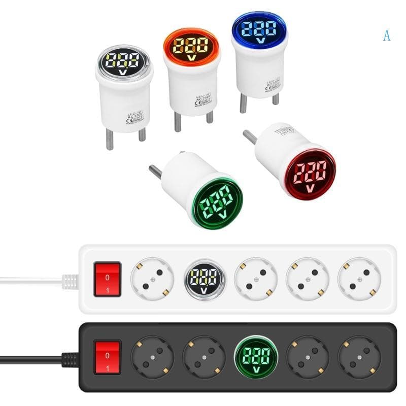 Um Voltímetro Digital De Monitoramento De Energia Elétrica Display LED Medidor De Tensões Digitais Portátil Indica Plugu
