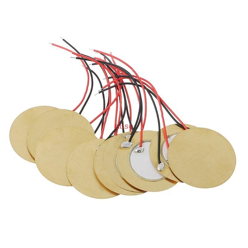 muse 10 Peças 35mm Elementos Piezo buzzer Sonda Sensor Gatilho Disco De Tambor + Fio Cobre