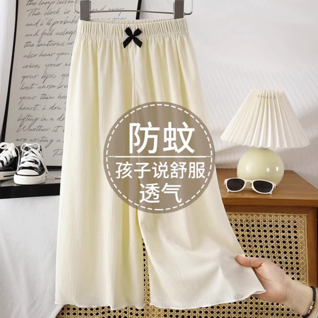 Meninas calças de perna larga verão estilo fino crianças Casual médio-grande crianças calças soltas meninas bebê na moda