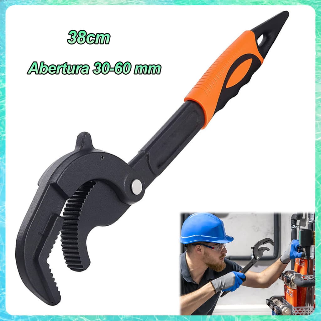 1/2/3 Peças Chave Grifo Automática 38cm em Aço Carbono com Mordente 30-60mm para Tubulação e Reparos