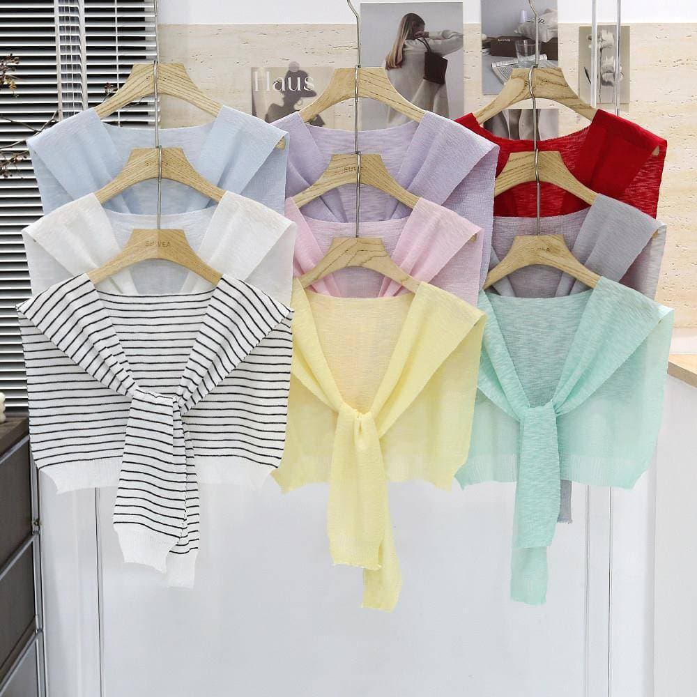 High-End xale exterior pequeno colete verão fino Slub linho camisa de malha camiseta pequena camisa protetor solar manga