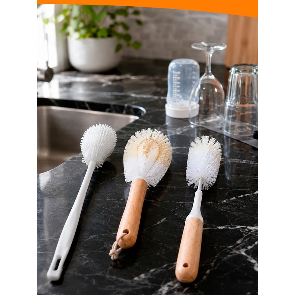 Escova Silicone Louça Garrafas Copos Limpeza Profunda Antibacteriana Mamadeiras Durável