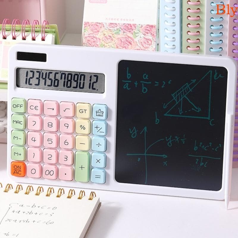 Calculadora Solar 12 Dígitos Bly Placa Escrita LCD Display Científico