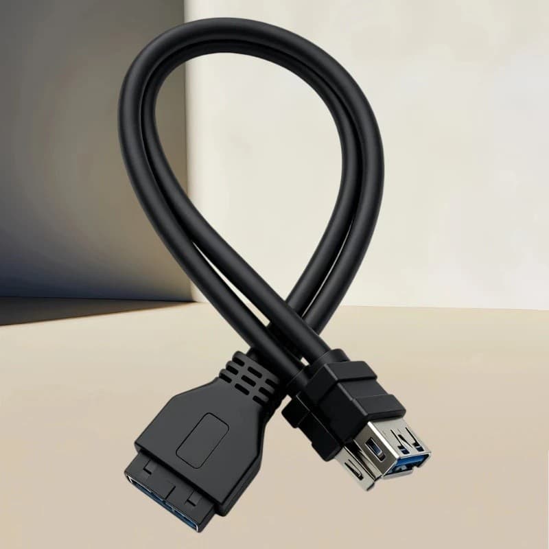 Cabo USB3.0, Conector USB para Painel Frontal de PC, Hub USB, Adaptador USB 3.0 com Conector de 20 pinos para 2 Portas U