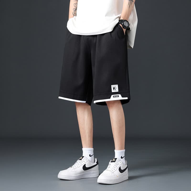 Versão coreana masculina na moda novo estilo calças de seda gelo masculino solto de secagem rápida calças casuais tamanh