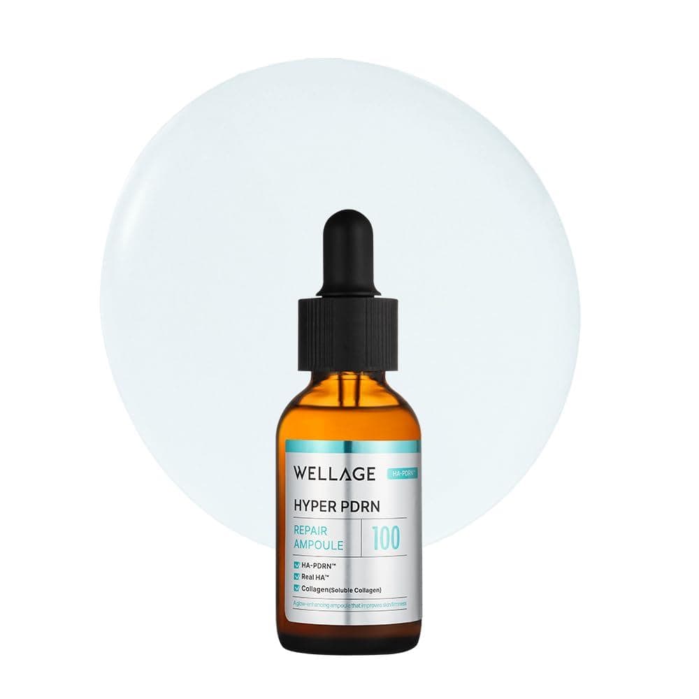 WELLAGE Sérum Anti-Envelhecimento Coreano Hyper PDRN Repair - Ampola com Ácido Hialurônico, Colágeno, Elasticidade e Cui