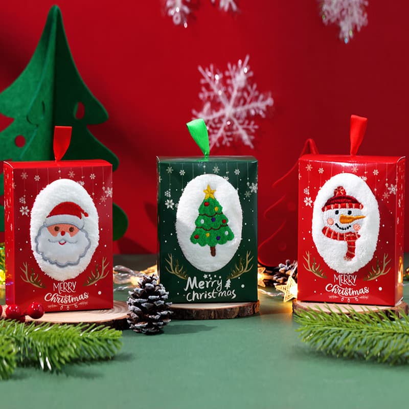 Toalha de natal para jardim de infância, lembrança criativa, conjunto de presente de natal, lenço de decoração de jardim