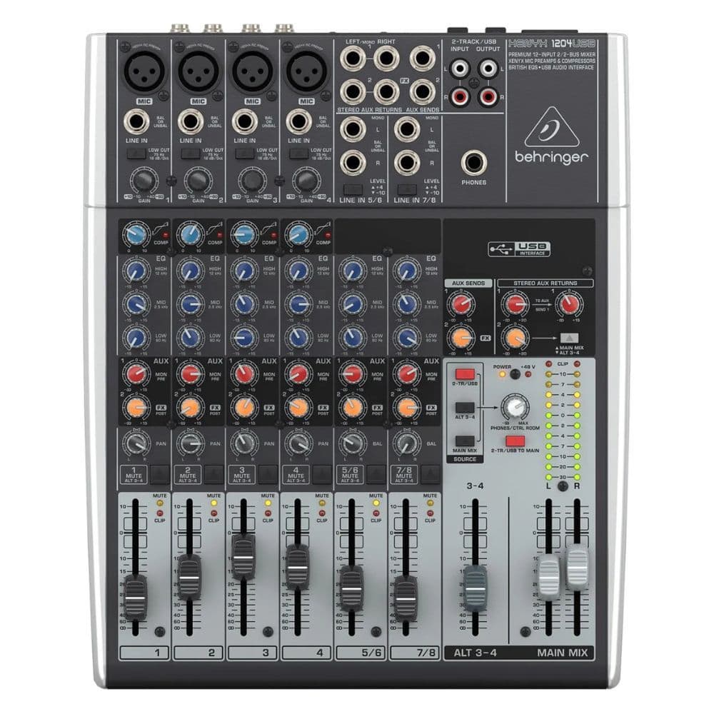 Mesa de Som Behringer Xenyx 1204USB 12 Canais Interface USB