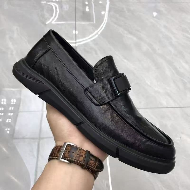 Mocassins Masculinos De Couro Genuíno , Sapatos Casuais , Sola Macia Respirável Masculina