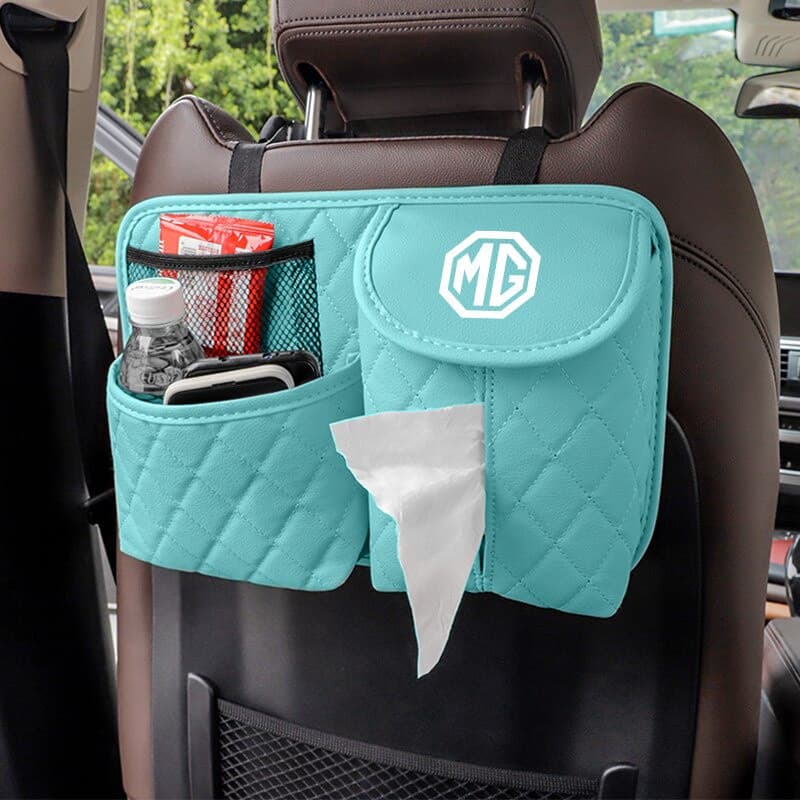 Bolsa Organizadora para Encosto de Banco de Carro com Porta-Copos e Porta-Lenços para Morris Garages MG MG3 MG5 MG6 MG7