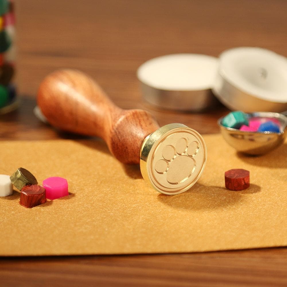 Kit De Carimbo De Cera De Envelope Padrão De Planta Visual Retrô Para Artesanato De Cartão DIY F270