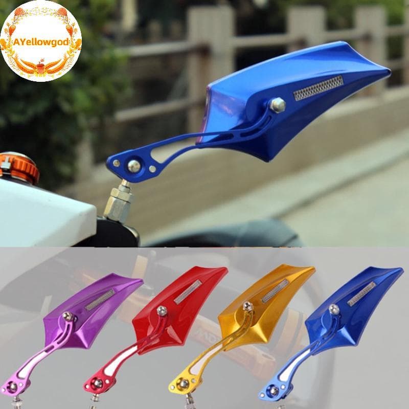 AYellowgod Universal Motocicleta Moto Bicicleta Retrovisor Lateral Scooter ATV Espelhos Retrovisores Retrofit Decorações