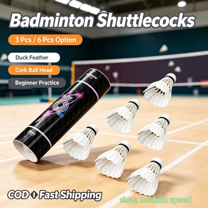 3/6 Pçs Bolas De Badminton Peteca Pena Branca Estabilidade Voadora Durável Bola Treinamento Ao Ar Livre