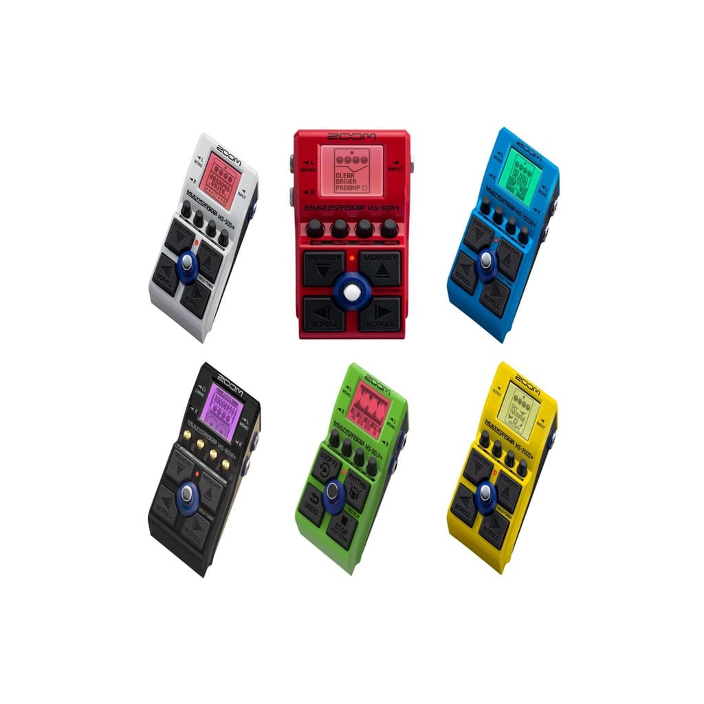 【IMPORTANTE: ENTREGA 20+ DIAS】Pedal Multi-Stomp ZOOM MS-60B+ (Vermelho) - Equipado com 97 modelos de