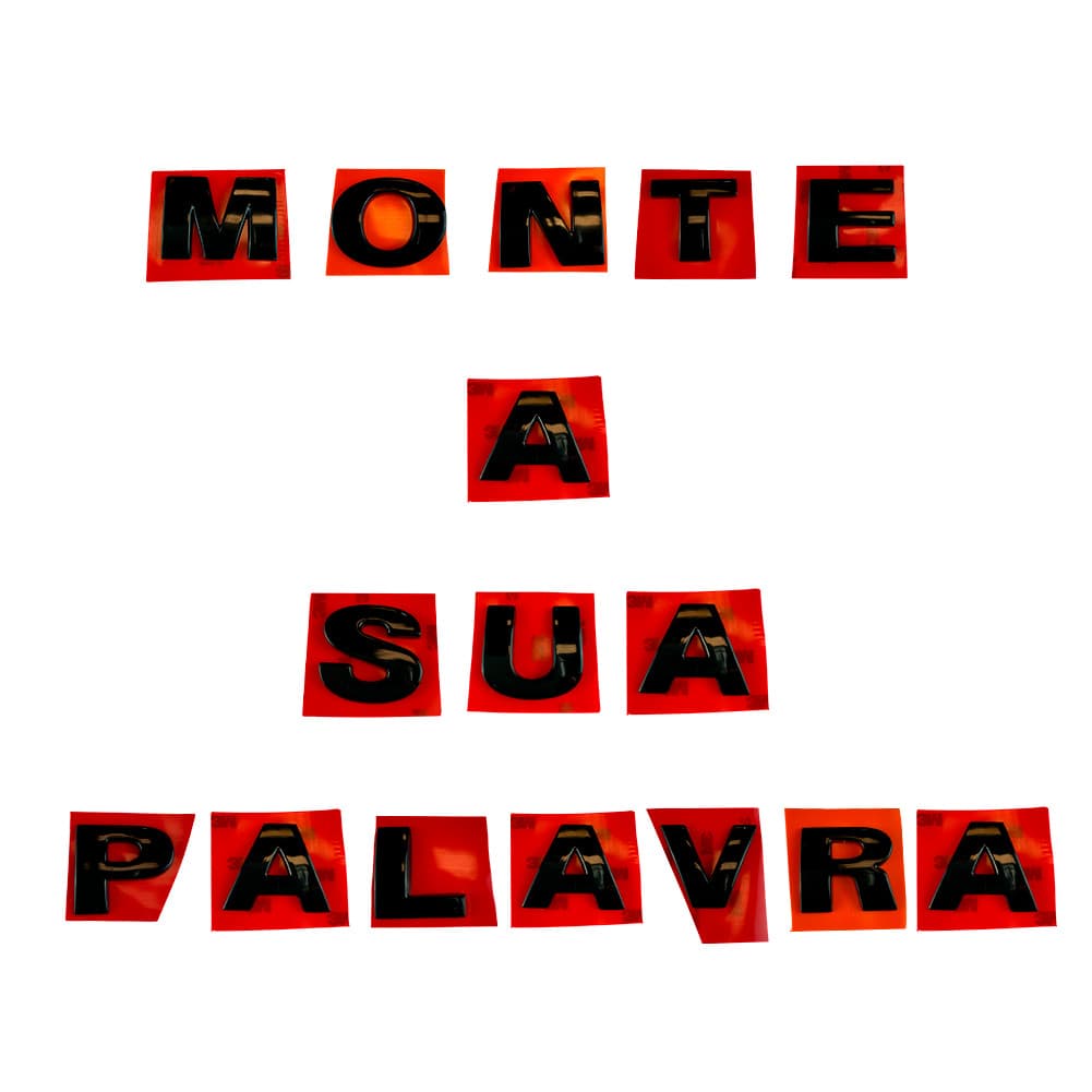 Kit Emblemas Letras - Monte sua Palavra até 14 Letras Black