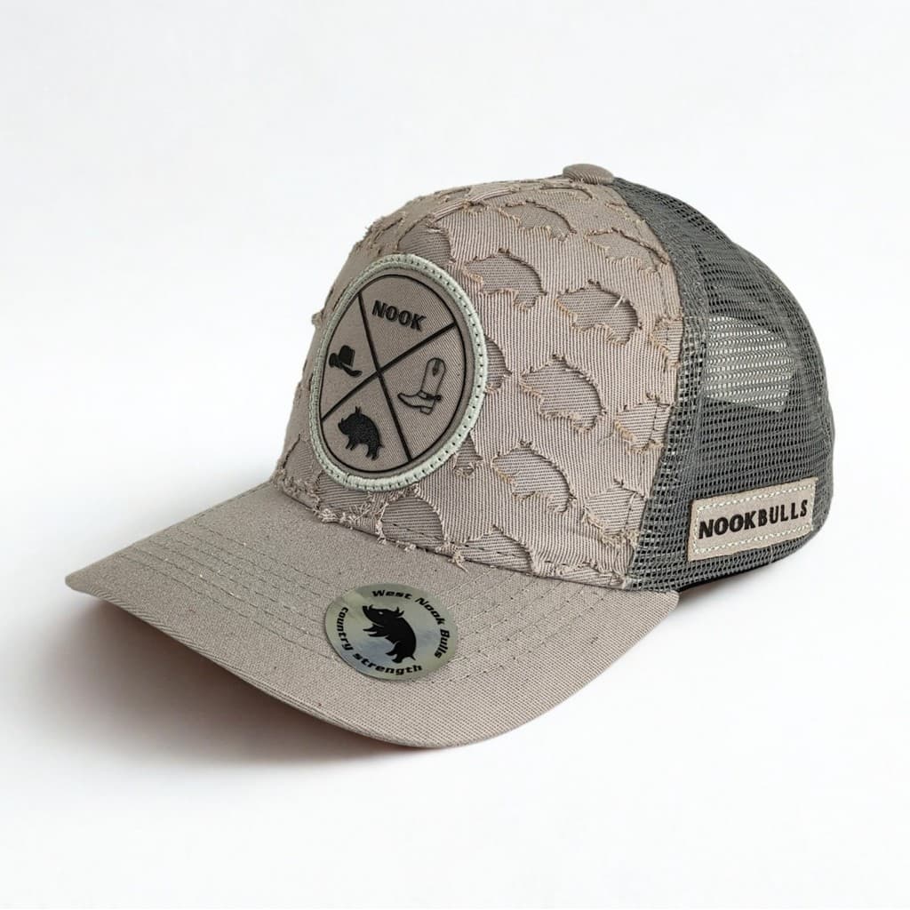BONE MASCULINO TRUCKER CONTRY WNB ABA CURVA CINZA E BRANCO