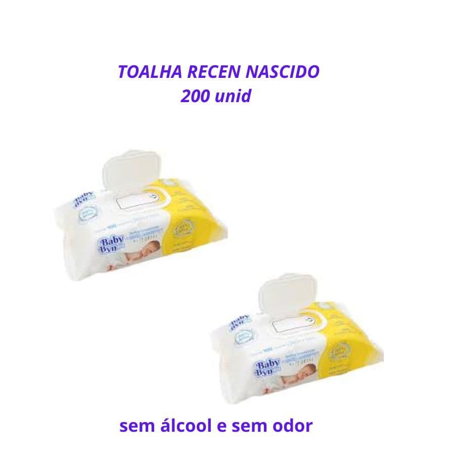 Toalha Umidecida RECEM NASCIDO BYN 200 Unidades  S/ÁLCOOL S/PERFUME