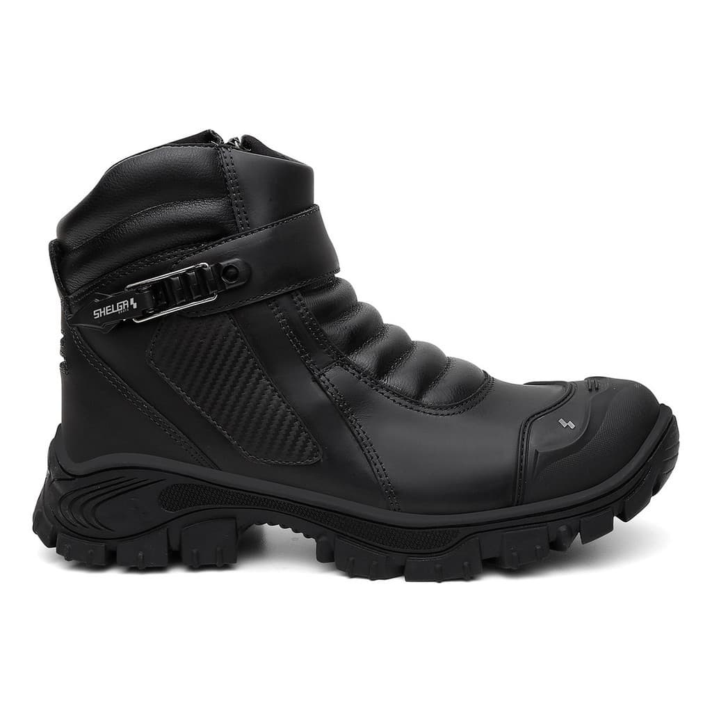 Bota de Couro Coturno de Segurança Cano Médio Motociclista com C.a 52.083 Motociclista