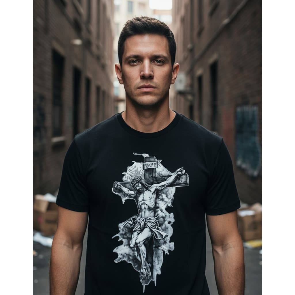Camiseta Unissex Religiosa Jesus Crucificado Crista