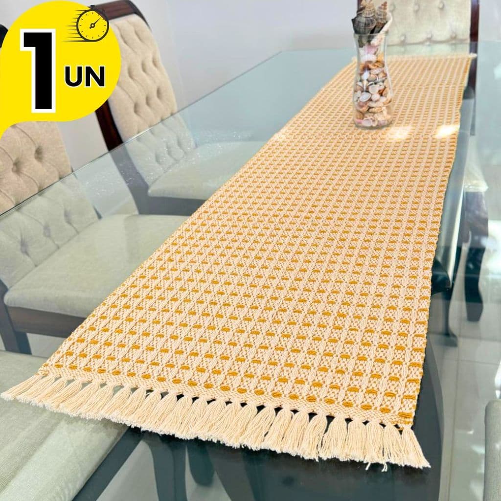 Passadeira de Mesa Mostarda Premium  - Usado para Decorar, Aparador Centro, Ideal para Proteger Mesa