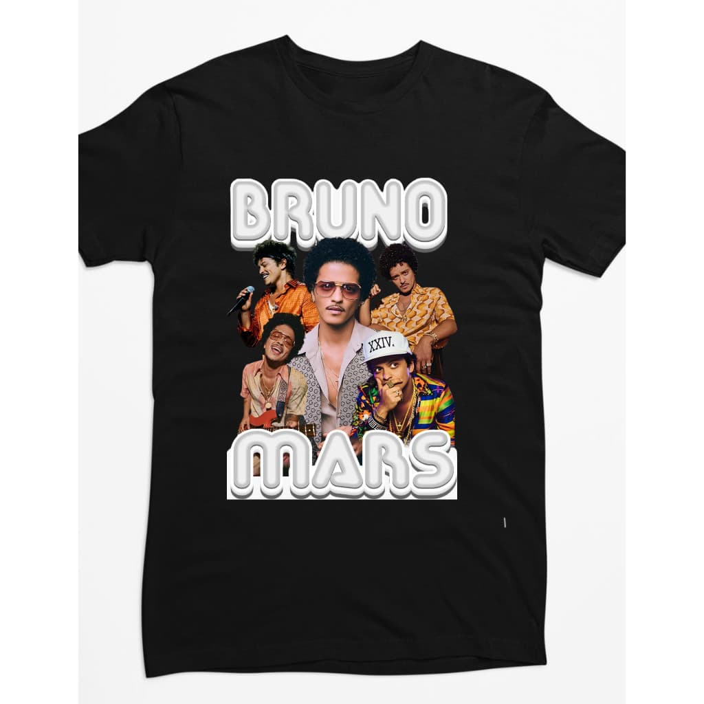 Camiseta Camisa Blusa Unissex Algodão estampado bruno mars cantor pop casual laçamento