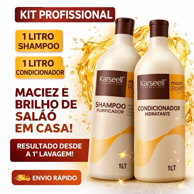 Shampoo Hidratante 1 Litro Condicionador 1 Litro Profissional Uso Diário Cabelo Macio e Brilhante