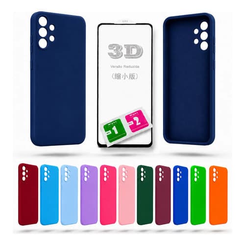 Kit Película 3d + Capa Silicone Veludo Compatível A51 A515f