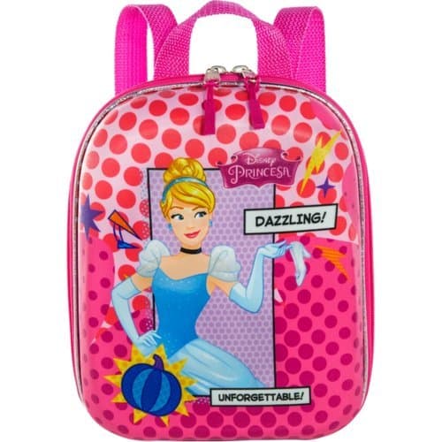 Mochila Infantil Princesa Cinderela Rosa Pequena Leve Resistente Estilo Magico Escolar