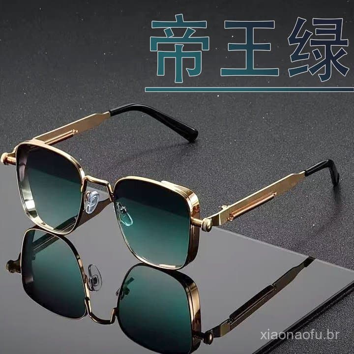Óculos de Sol de Alta Qualidade Verde Imperial Populares para Homens, Novo Modelo com Armação Grande, para Rostos Grande