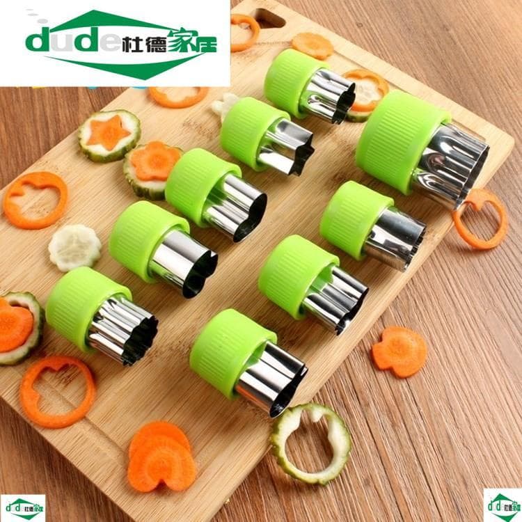Conjunto gráfico fantasia vegetal fruta forma cortador de flores cozinha faca gravação criativa conjunto cenoura novo