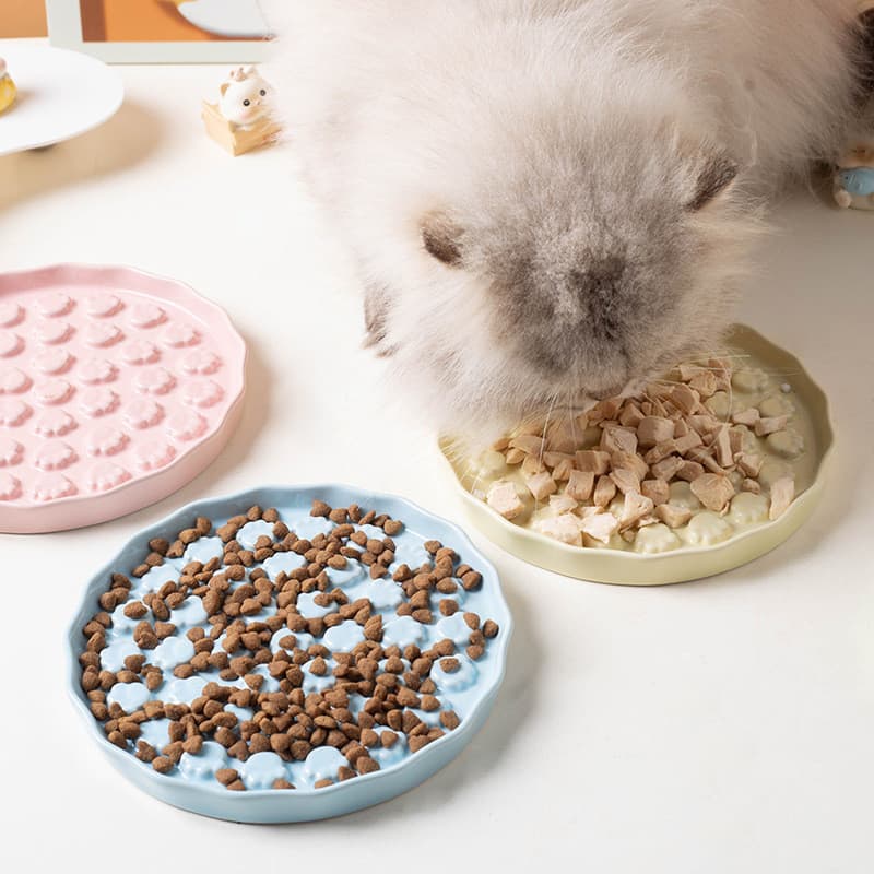 Tigela de arroz para gatos, prato para lamber comida de cachorro, tigela para cães e gatos, utensílios de comida para ga