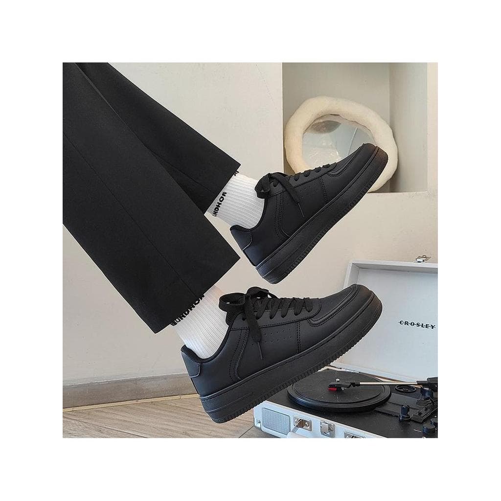 Preto Samurai força aérea tênis masculino pequeno preto sapatos All-Match High Street americano sapatos masculinos espor