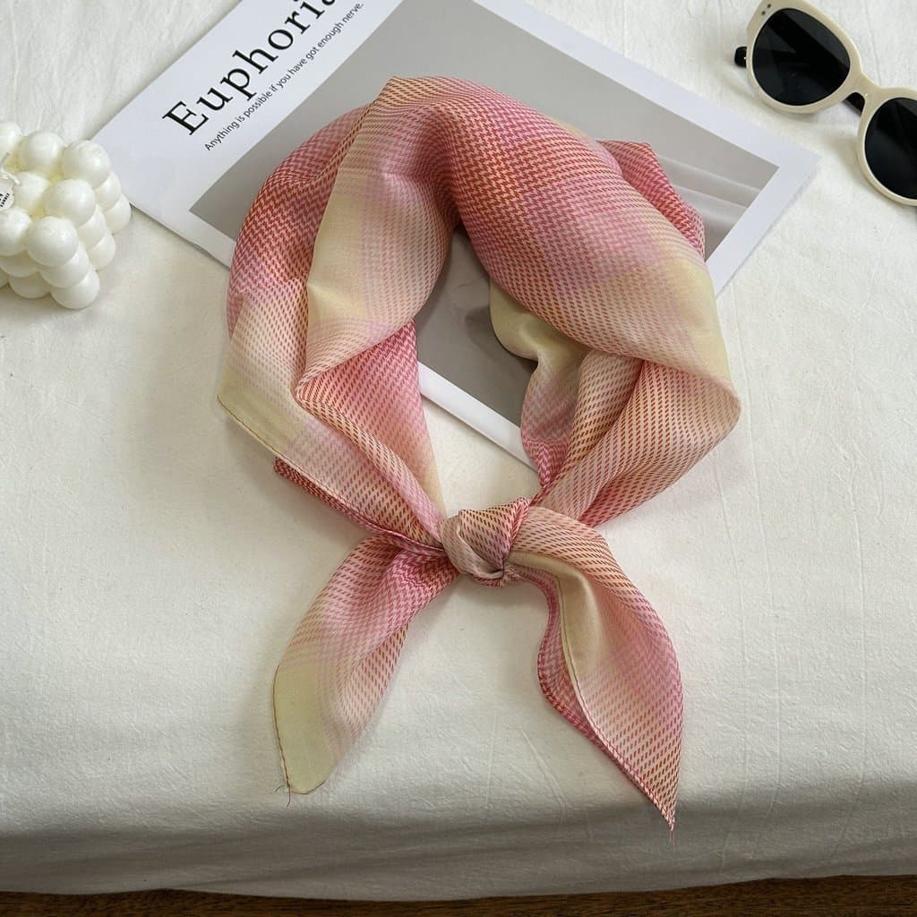 70*70 Novo estilo lenço quadrado simples trabalho diário lenço de seda multicolorido primavera verão estilo fino proteto