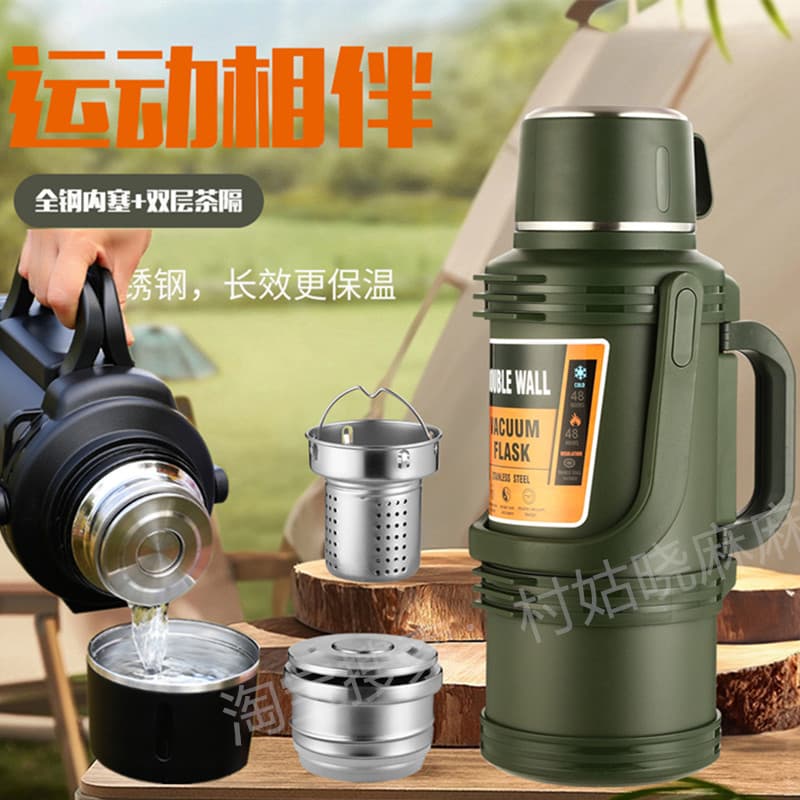 Garrafa térmica totalmente em aço, grande capacidade, aço inoxidável 316, copo térmico grande, 2 litros-3L, isolamento t