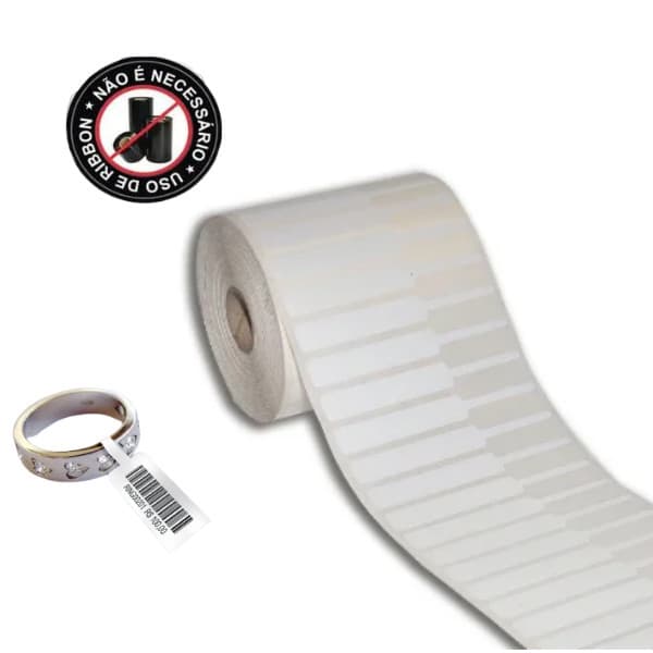 01 Rolo Etiqueta Térmica Adesiva Jóias 95x12mm Alça Esquerda - Rolo C/ 2100