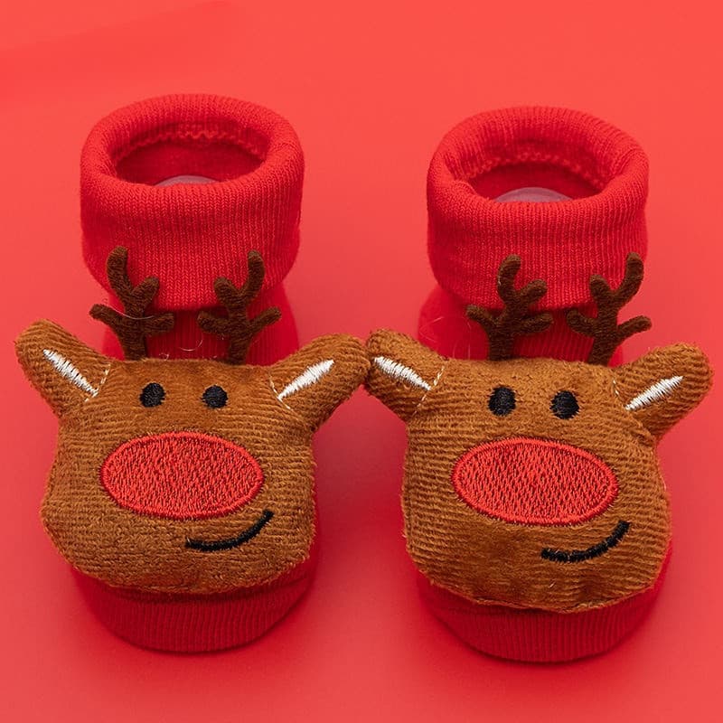 Meias de Natal para Crianças, Meninos e Meninas, Algodão Espesso Estampado para Bebês Recém-Nascidos, Vestuário Curto pa