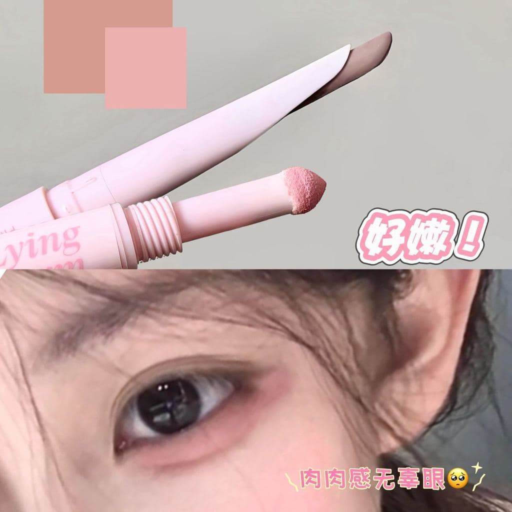 PinkyFocus Caneta de bicho-da-seda de duas cabeças de um curso de uso duplo para contorno de sombra Delineador de bicho-