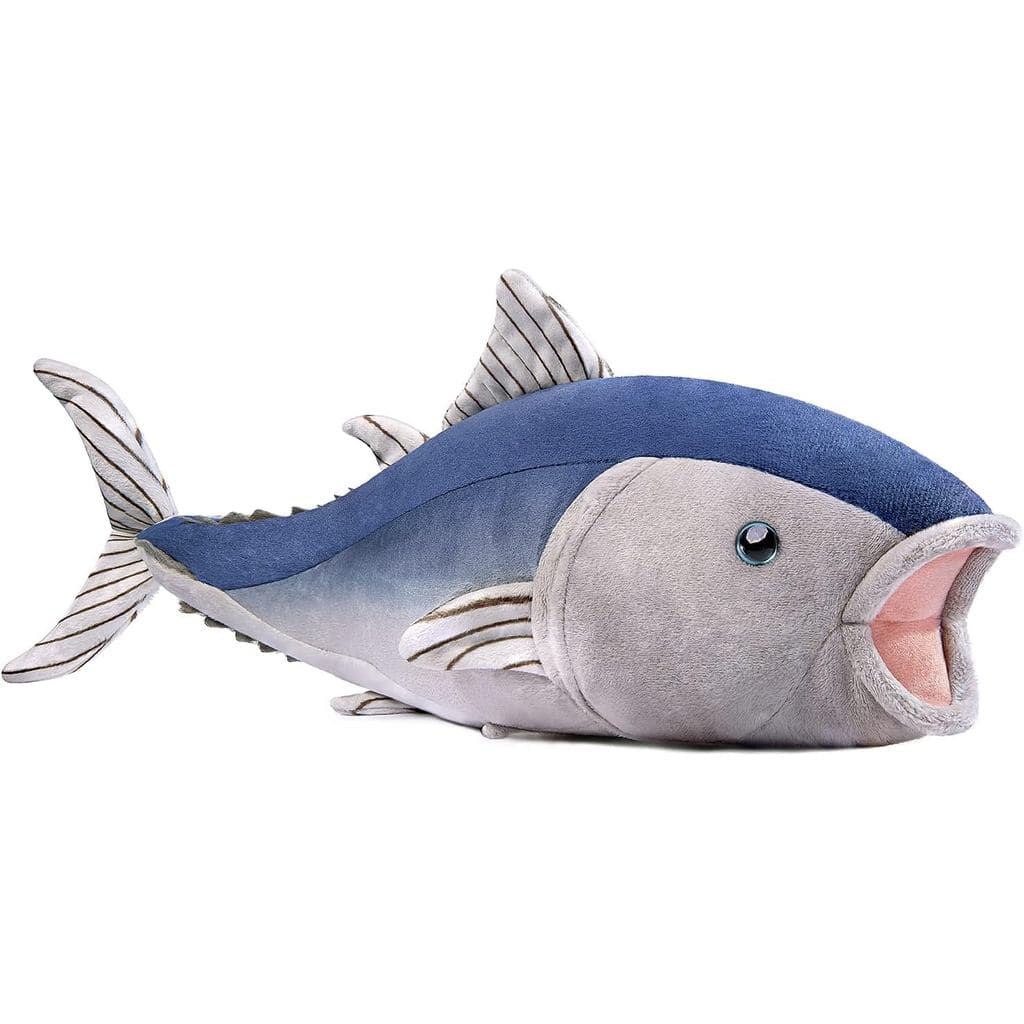 Brinquedo de Pelúcia de Atum Azul Simulado - Boneco de Pelúcia de Atum Azul Realista de 16 Polegadas, Animais Marinhos R