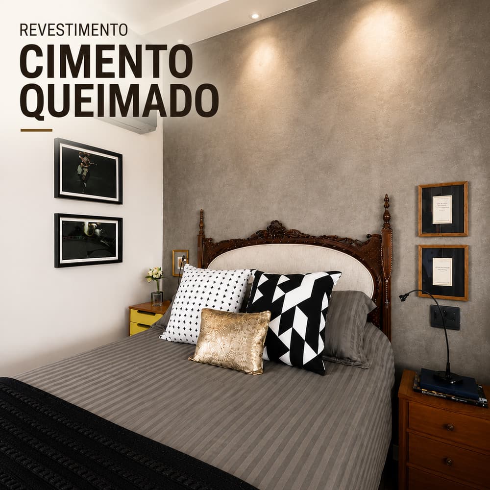 Papel de Parede PREMIUM Cimento Queimado CINZA  Adesivo Vinílico Lavável Sala Quarto 5Mx 45cm