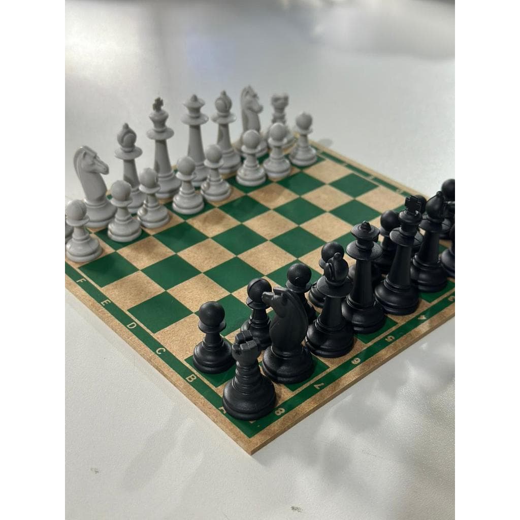Tabuleiro de Xadrez Simples em Madeira – Jogo completo Estratégia e Raciocínio para Iniciantes