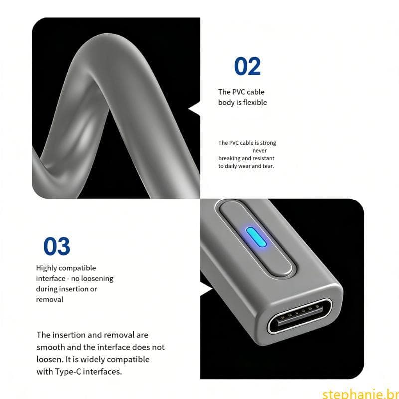 Carregamento 12 Cm Para Consoles WiiU Suporte Conexão Fêmea Tipo C Adaptadores Ene